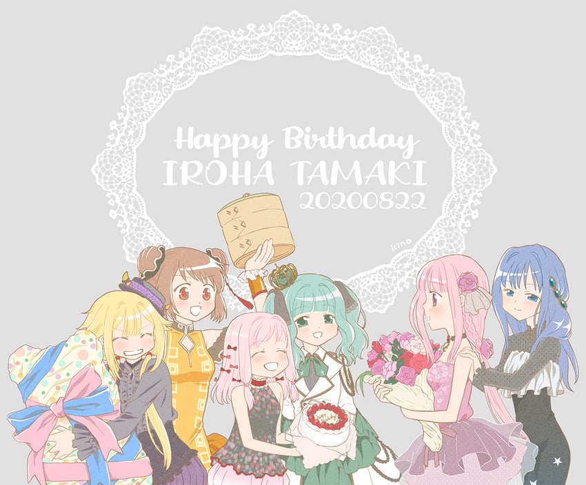 tamaki iroha, nanami yachiyo, futaba sana, yui tsuruno, tamaki ui, and 1 more (mahou shoujo madoka magica and 1 more) drawn by kinoji