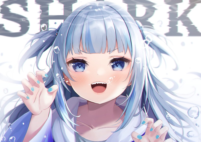 gawr gura (hololive and 1 more) drawn by amahara_pekozaemon