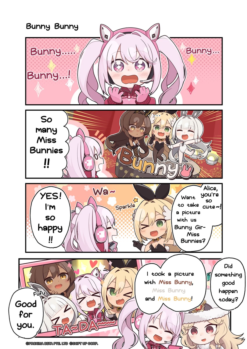 alice, noir, blanc, rupee, and ludmilla (goddess of victory: nikke) drawn by totatokeke