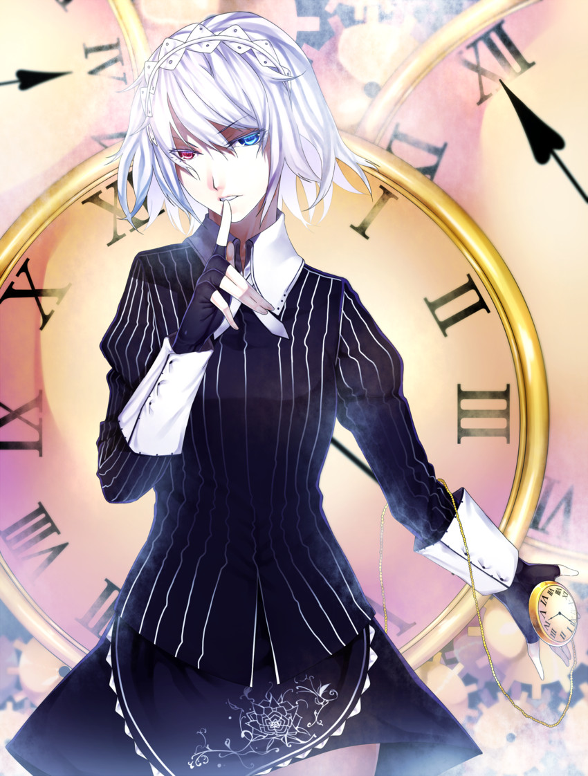 izayoi sakuya (touhou and 2 more) drawn by u_u_zan