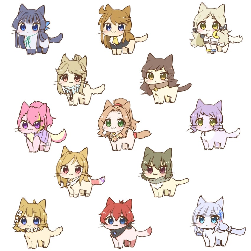 suou momoko, kitazawa shiho, makabe mizuki, mogami shizuka, tokoro megumi, and 8 more (idolmaster and 2 more) drawn by hutaba