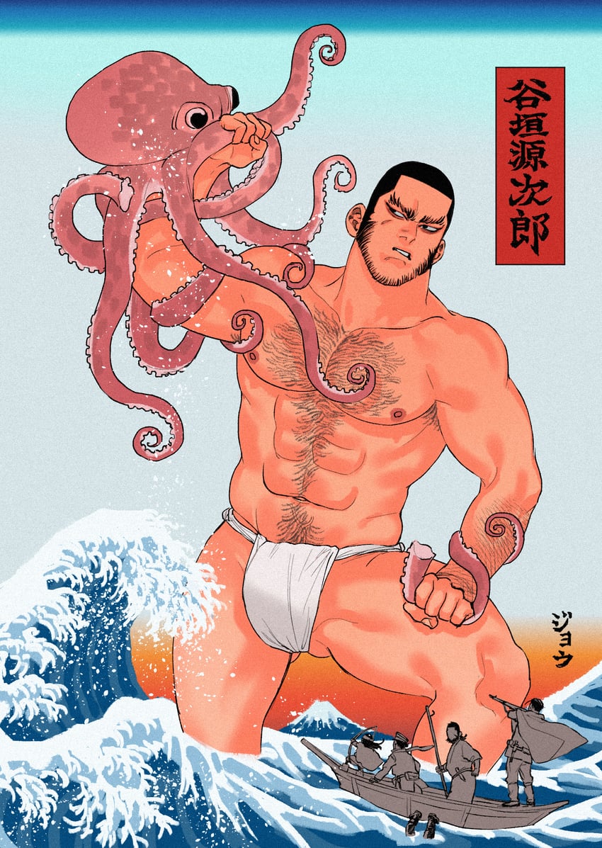 sugimoto saichi, ogata hyakunosuke, tanigaki genjirou, asirpa, shiraishi yoshitake, and 1 more (golden kamuy) drawn by jo_tuesday19