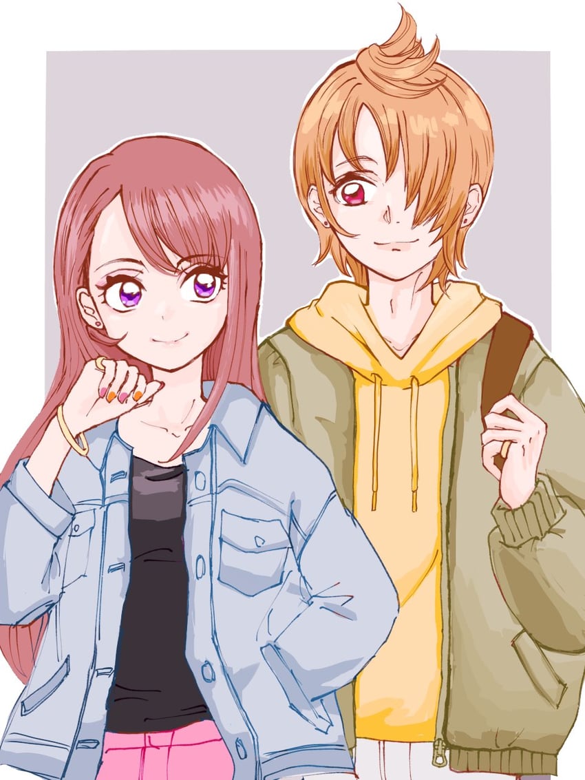 hijiri ageha and yuunagi tsubasa (precure and 1 more) drawn by macaron_nhm