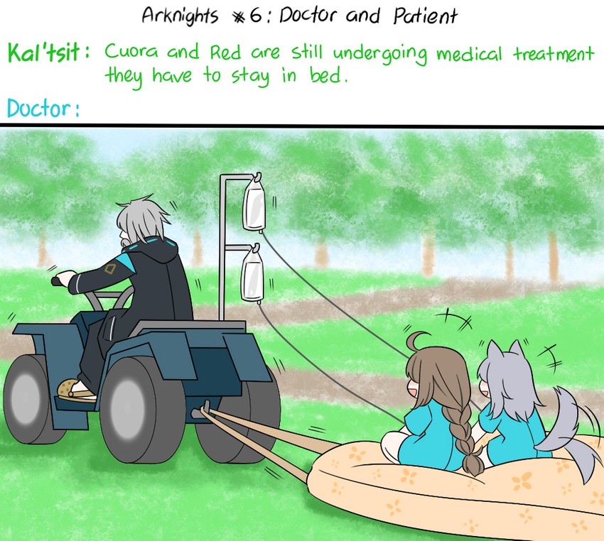 doctor, male doctor, projekt red, old man, and cuora (arknights) drawn by guin_guin