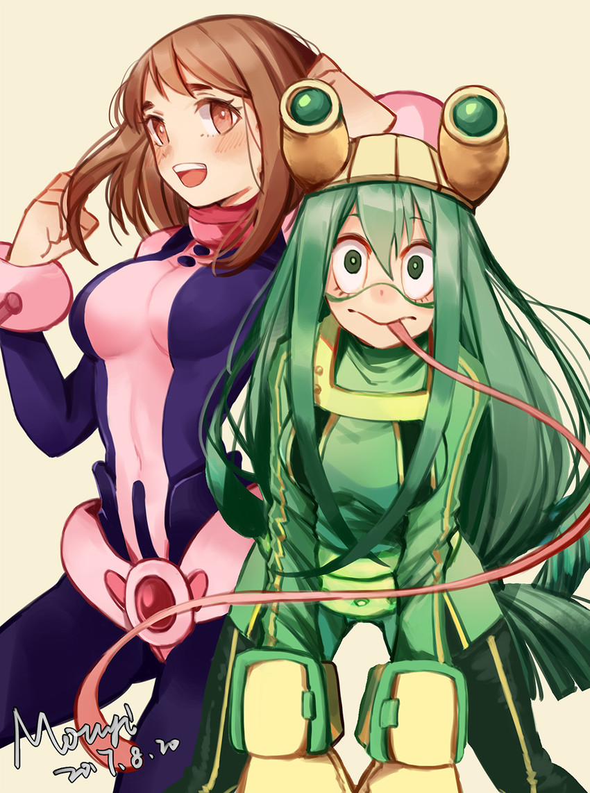 uraraka ochaco and asui tsuyu (boku no hero academia) drawn by mouyijun