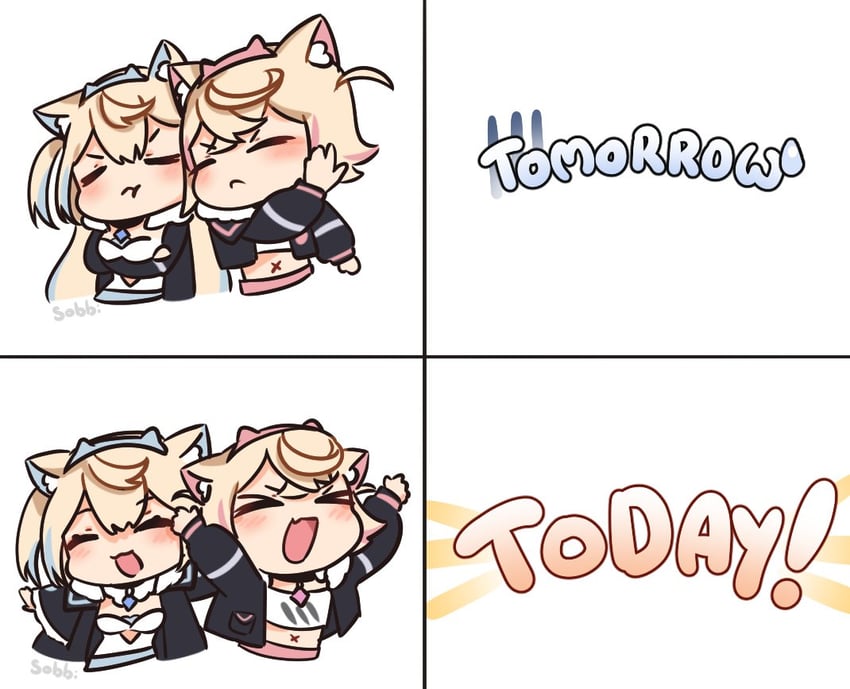 fuwawa abyssgard and mococo abyssgard (hololive and 1 more) drawn by sobbi11