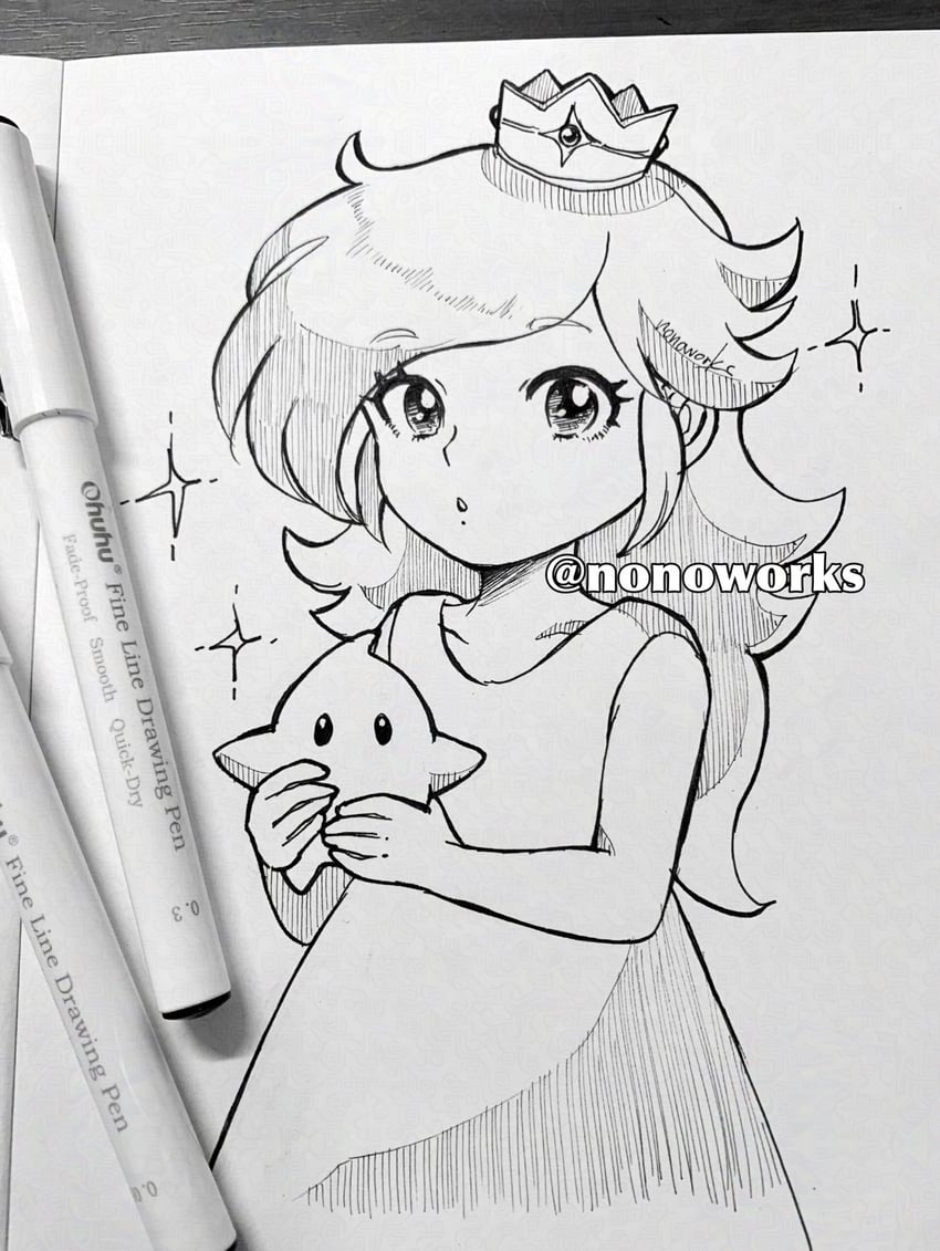 rosalina and luma (mario and 2 more) drawn by nonoworks