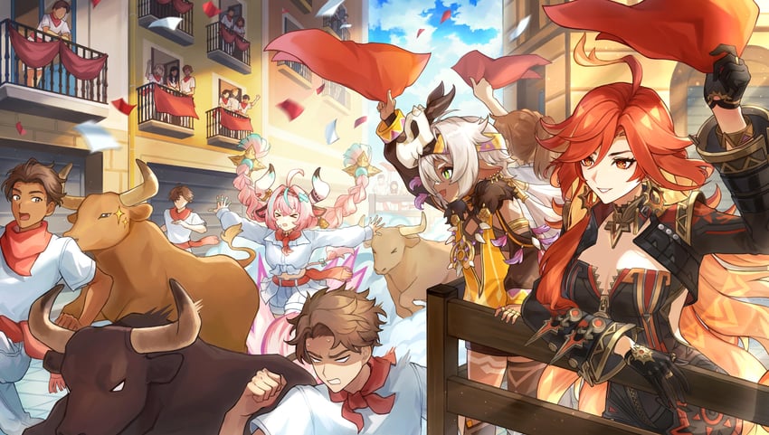 mavuika, varesa, and iansan (genshin impact) drawn by suitchi_(gn4othi61)