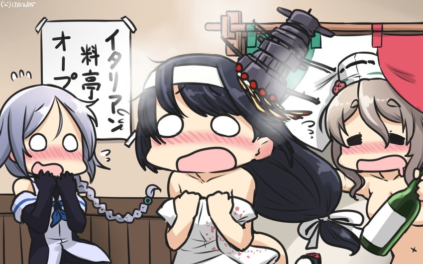 fusou, pola, umikaze, and fusou kai ni (kantai collection) drawn by hamu_koutarou