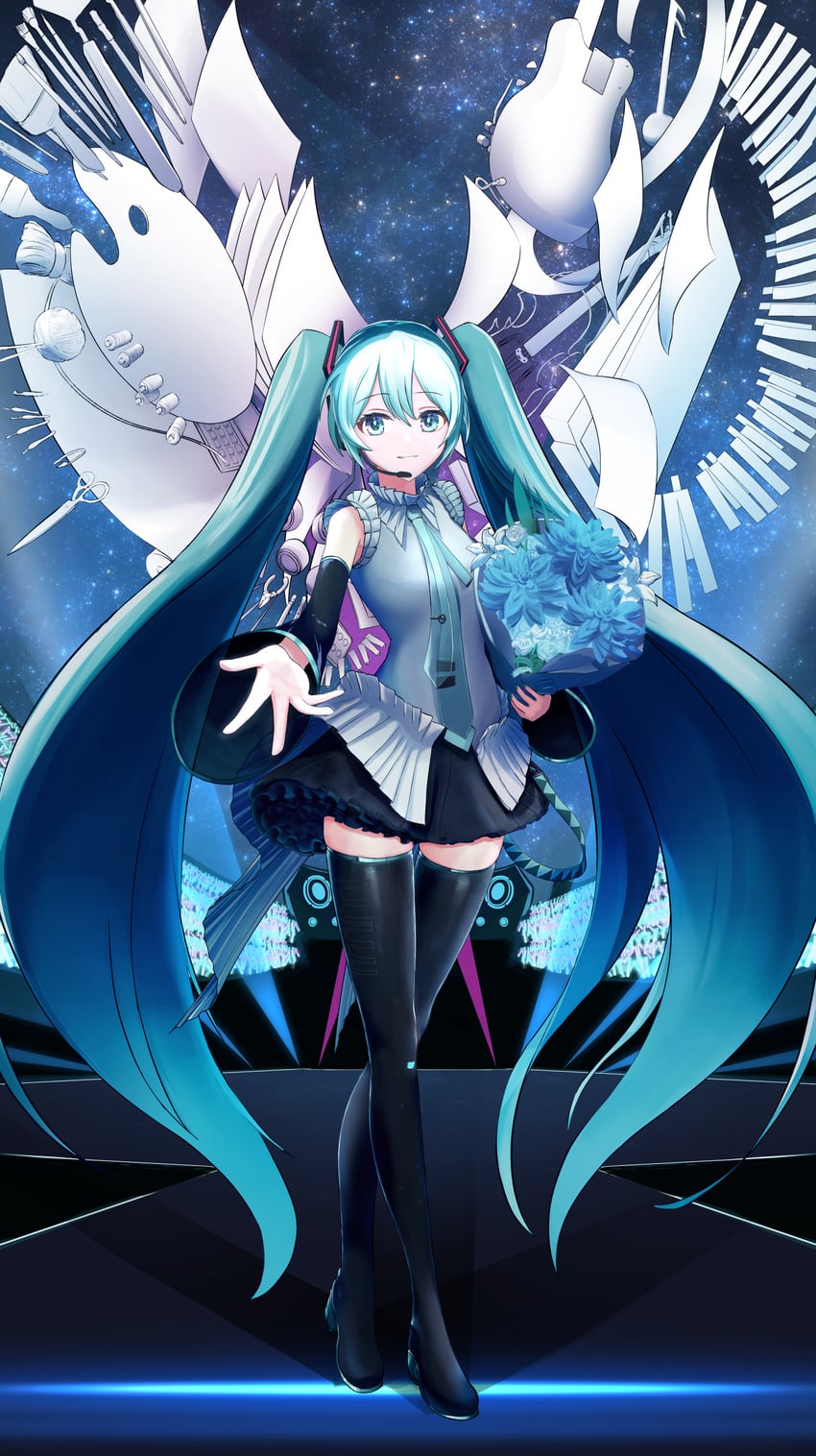 hatsune miku (vocaloid and 1 more) drawn by tatekami_rei