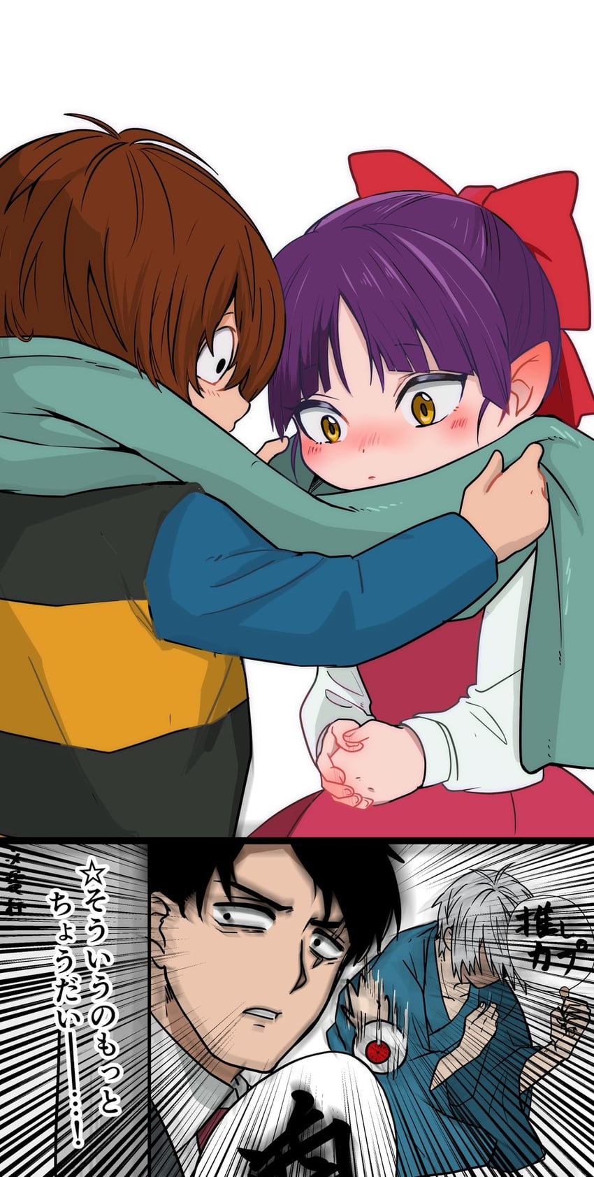 nekomusume, kitarou, medama oyaji, and mizuki (gegege no kitarou and 1 more) drawn by akariri345