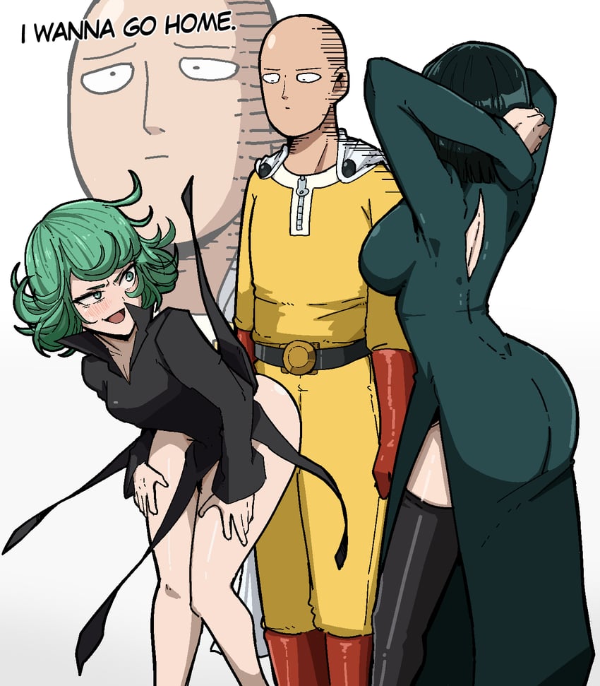 tatsumaki, fubuki, and saitama (one-punch man and 1 more) drawn by mark_gavatino