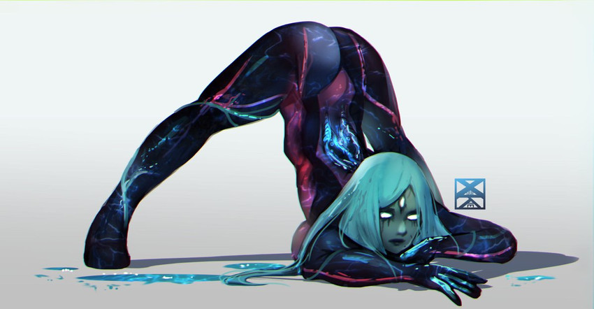 dark samus (metroid and 1 more) drawn by xuuikie_ashe