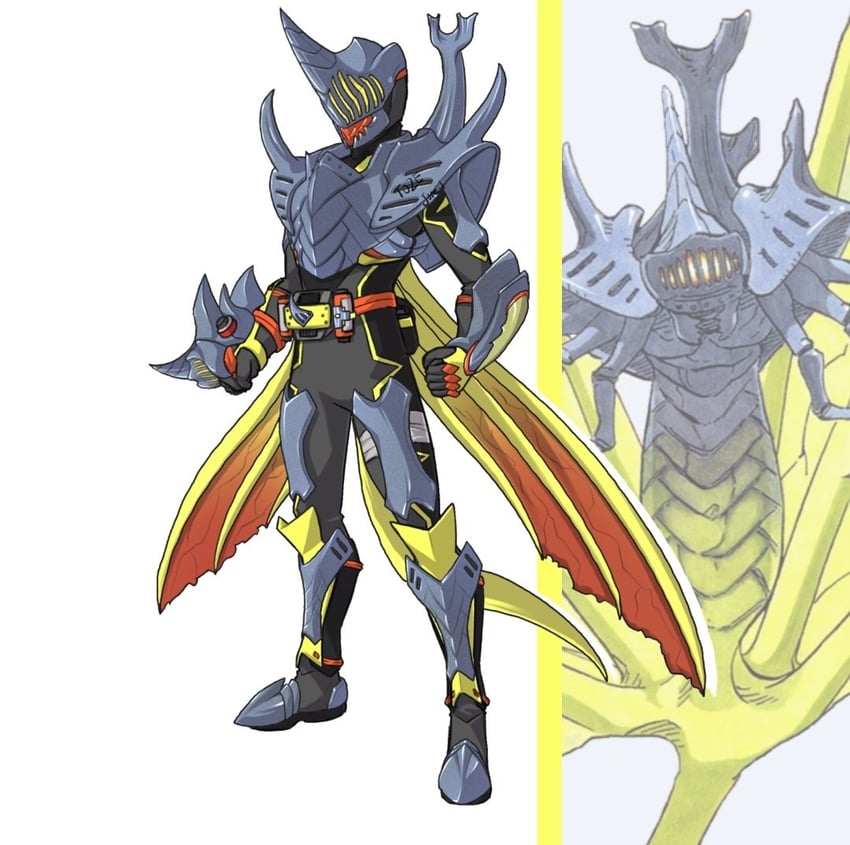 kamen rider goh and choumei (naruto and 2 more) drawn by to_ze