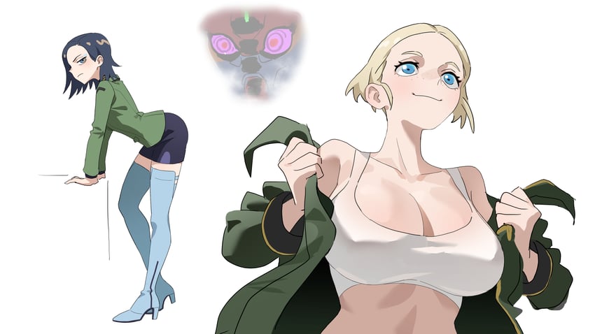 gquuuuuux, comoli harcourt, and sepha (gundam and 2 more) drawn by wge