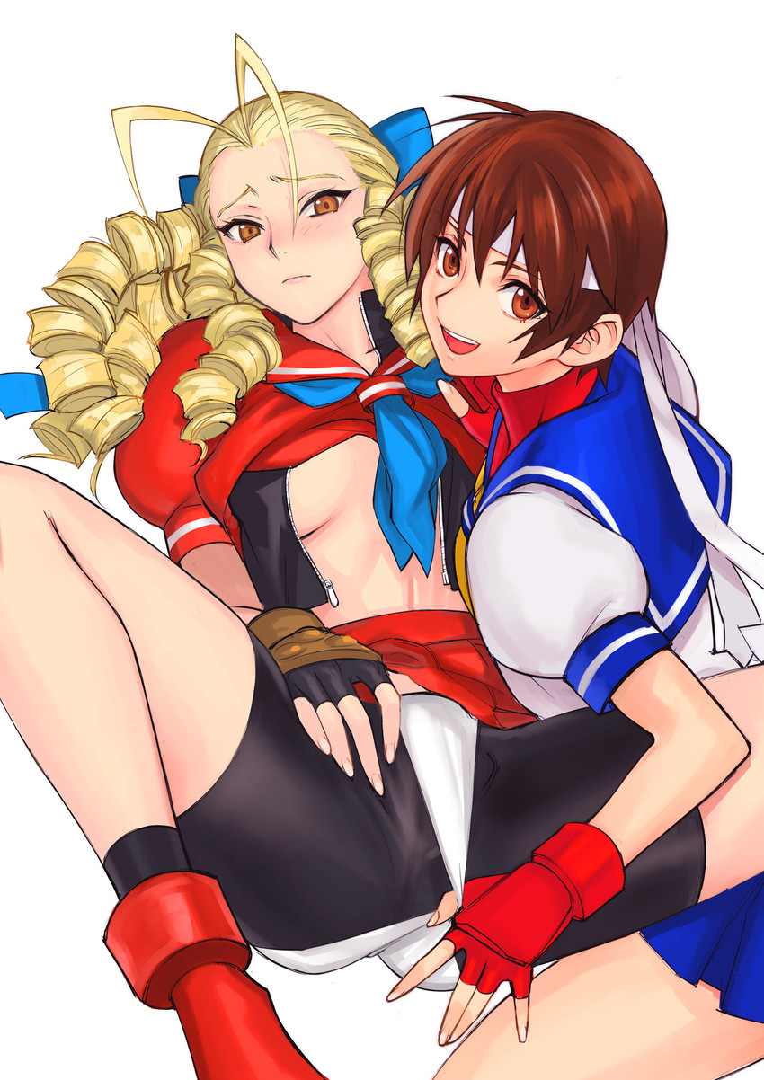 kasugano sakura and kanzuki karin (street fighter and 1 more) drawn by tetsu_(kimuchi)