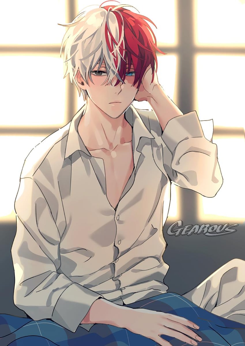 todoroki shoto (boku no hero academia) drawn by gearous