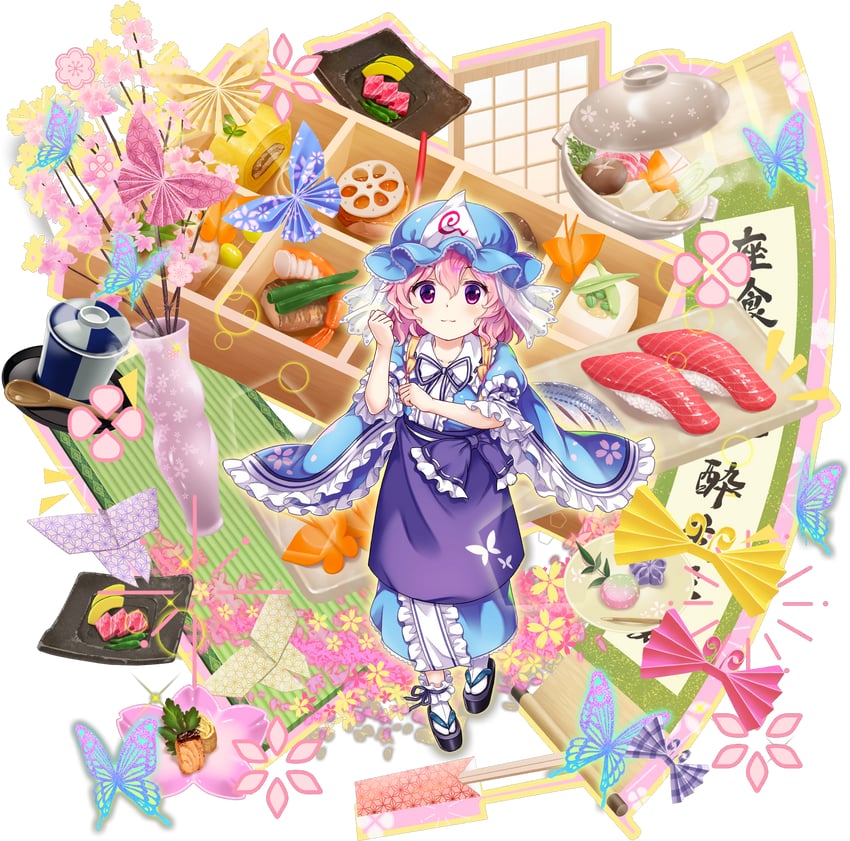 saigyouji yuyuko (touhou and 1 more) drawn by rotte_(1109)