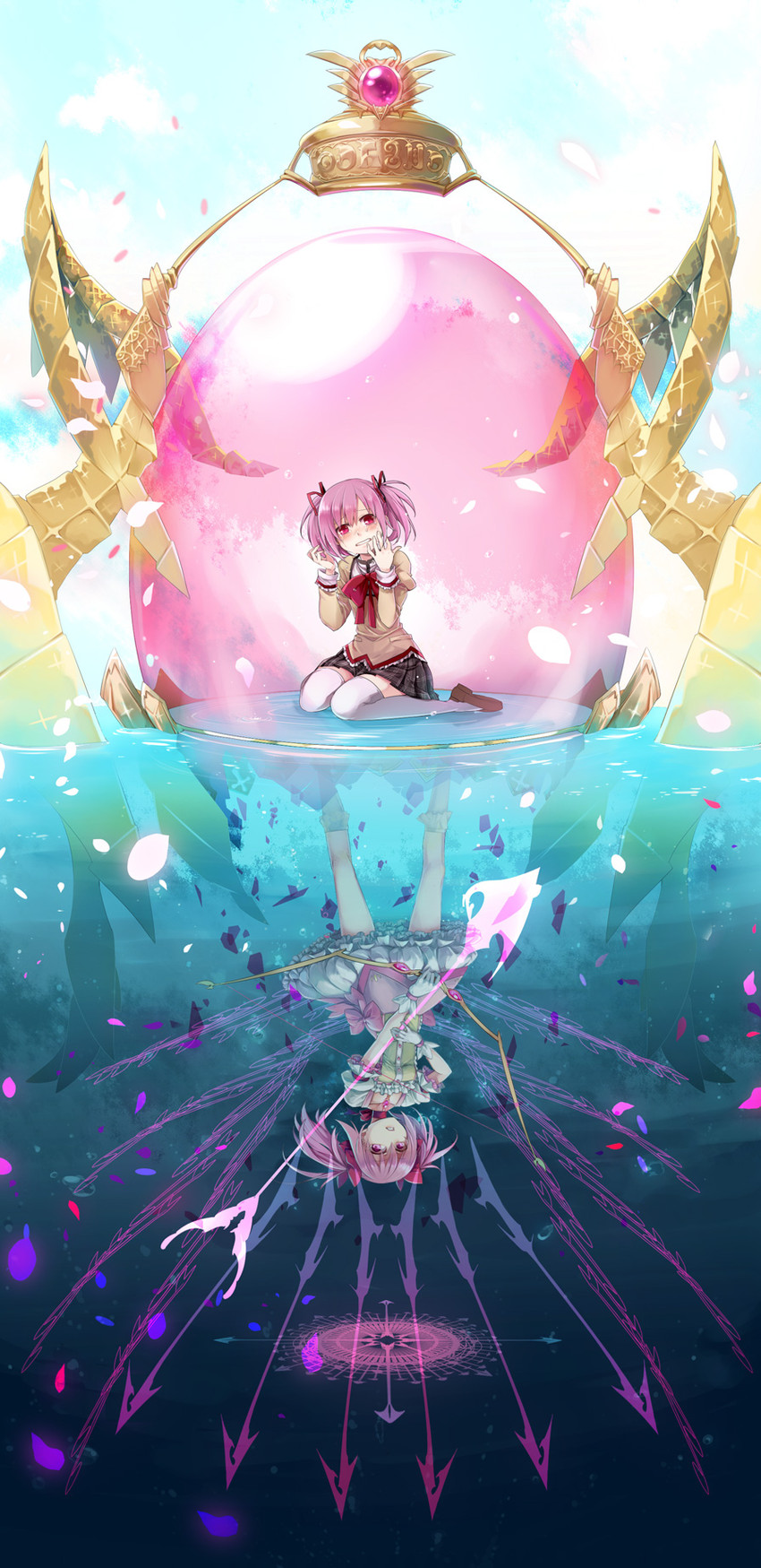 kaname madoka and kriemhild gretchen (mahou shoujo madoka magica) drawn by kaida_michi