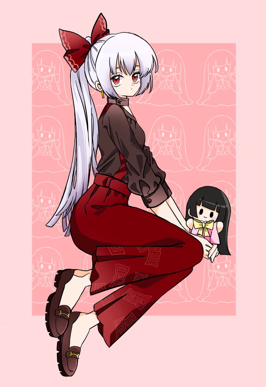 fujiwara no mokou and houraisan kaguya (touhou) drawn by gao_wanwan