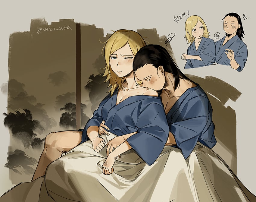 temari and nara shikamaru (naruto and 1 more) drawn by unico_cats2
