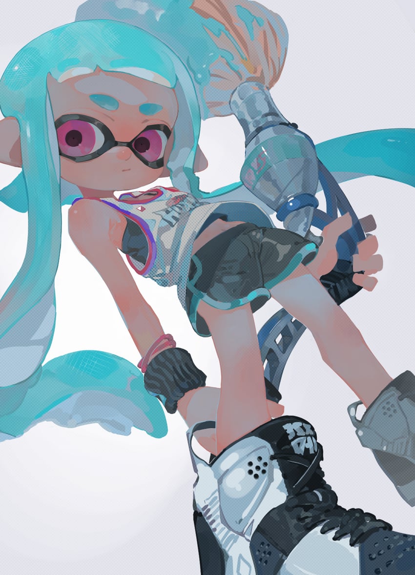 inkling player character and inkling girl (splatoon) drawn by aspara
