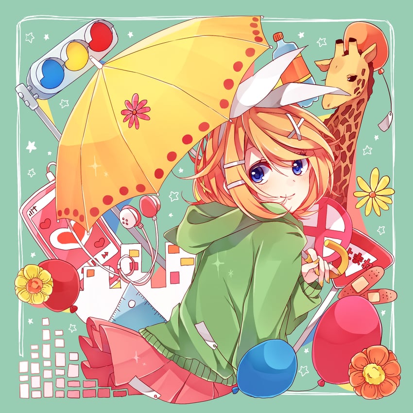 kagamine rin (vocaloid and 1 more) drawn by mikan_(kuriyu405)