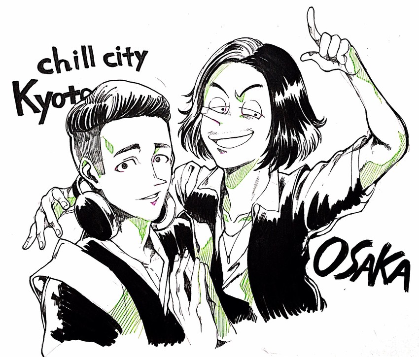 sakata tobikichi and chi lin (tonkatsu dj agetarou) drawn by reticulum