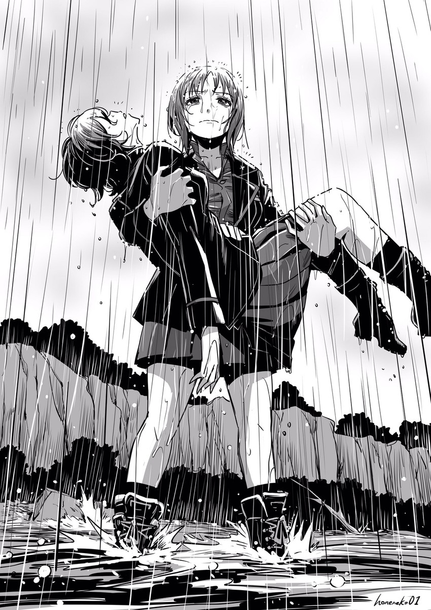 nishizumi miho and akaboshi koume (girls und panzer) drawn by hone_(honehone083)