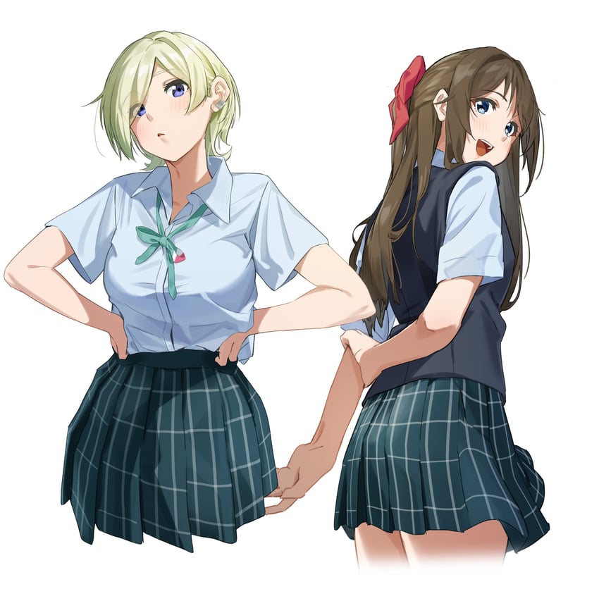 osaka shizuku and mia taylor (love live! and 1 more) drawn by moshi_(0364p)