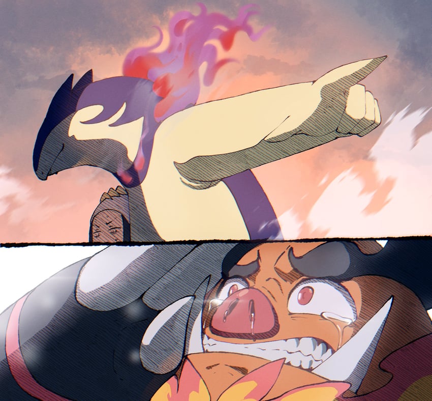 akari, hisuian typhlosion, and emboar (pokemon and 3 more) drawn by nyantcha