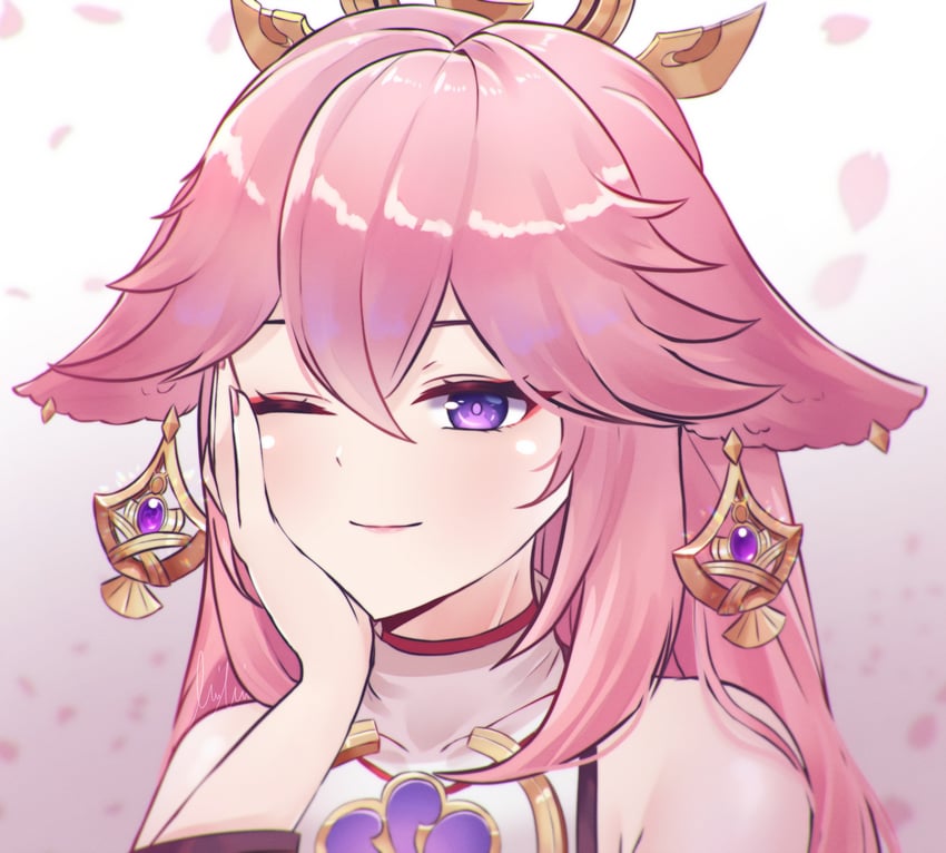 yae miko (genshin impact) drawn by pumpkinpaii