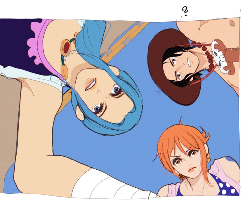 nami, portgas d. ace, and nefertari vivi (one piece) drawn by dr000mi