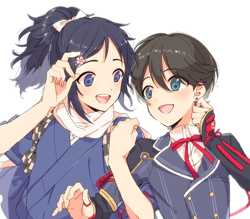 yamato-no-kami yasusada and horikawa kunihiro (touken ranbu and 2 more) drawn by plico_(nicoma)
