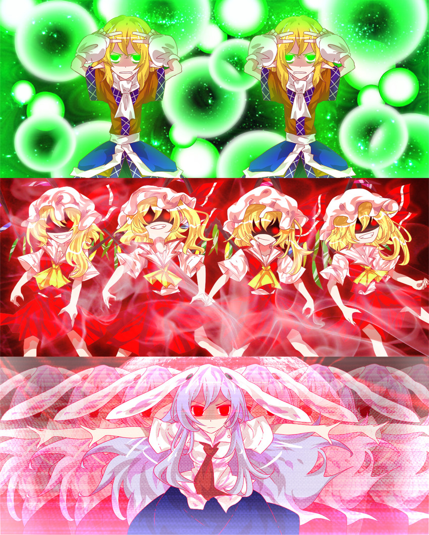 flandre scarlet, reisen udongein inaba, and mizuhashi parsee (touhou) drawn by guuchama