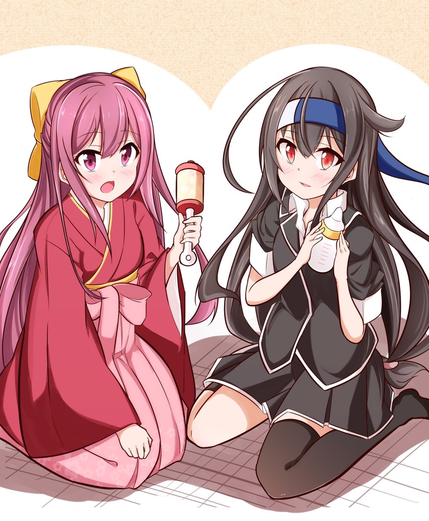 kamikaze, hatsushimo, and hatsushimo kai ni (kantai collection) drawn by acchii_(akina)