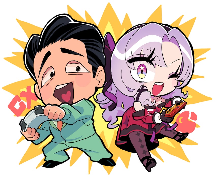 hyakumantenbara salome and arino shin'ya (nijisanji and 1 more) drawn by gashi-gashi
