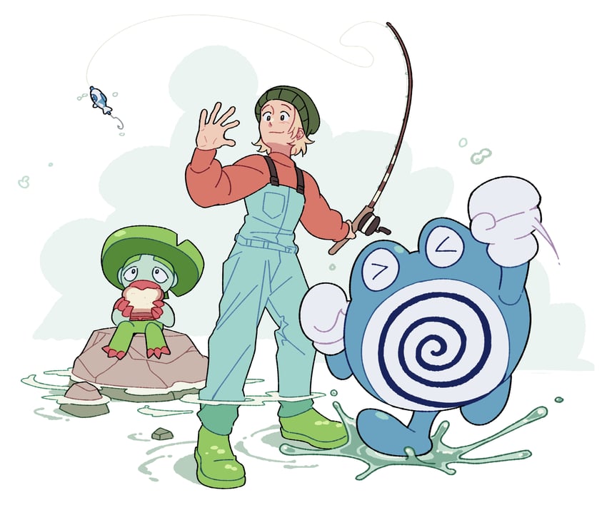 poliwhirl and lombre (original and 1 more) drawn by fourleafisland