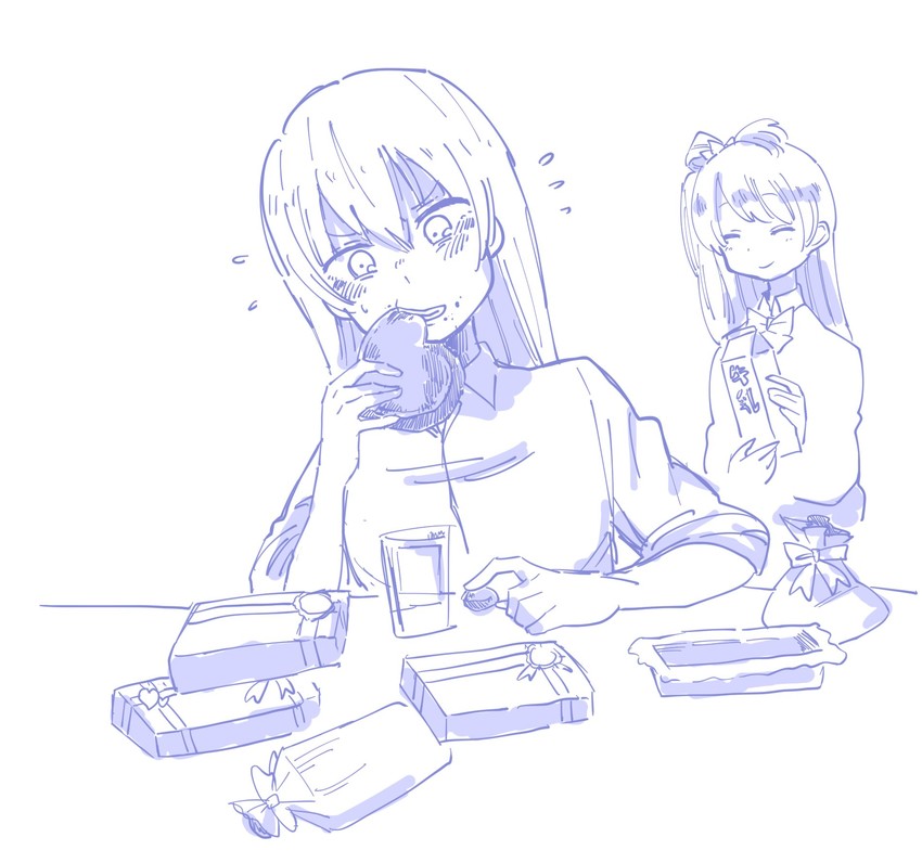 sonoda umi and minami kotori (love live! and 1 more) drawn by inaba_(studio_tanuki)