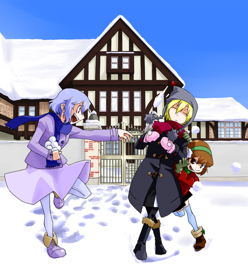 lunasa prismriver, merlin prismriver, and lyrica prismriver (touhou) drawn by kansuke_(bubuduke)
