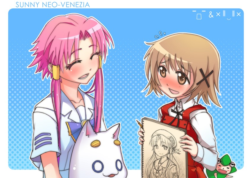 mizunashi akari, yuno, aria pokoteng, and ume-sensei (aria and 1 more) drawn by hjz_(artemi)