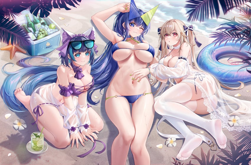 new jersey, cheshire, and anchorage (azur lane) drawn by stardust_(chen'ai_weiding)