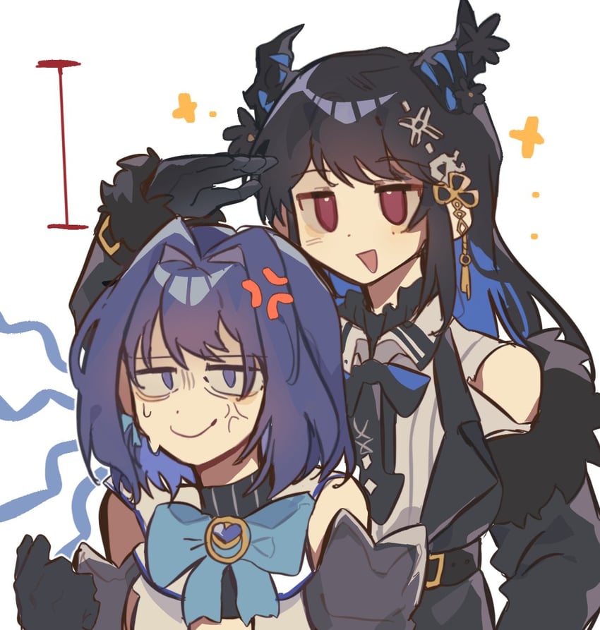 ouro kronii and nerissa ravencroft (hololive and 1 more) drawn by b_cat610