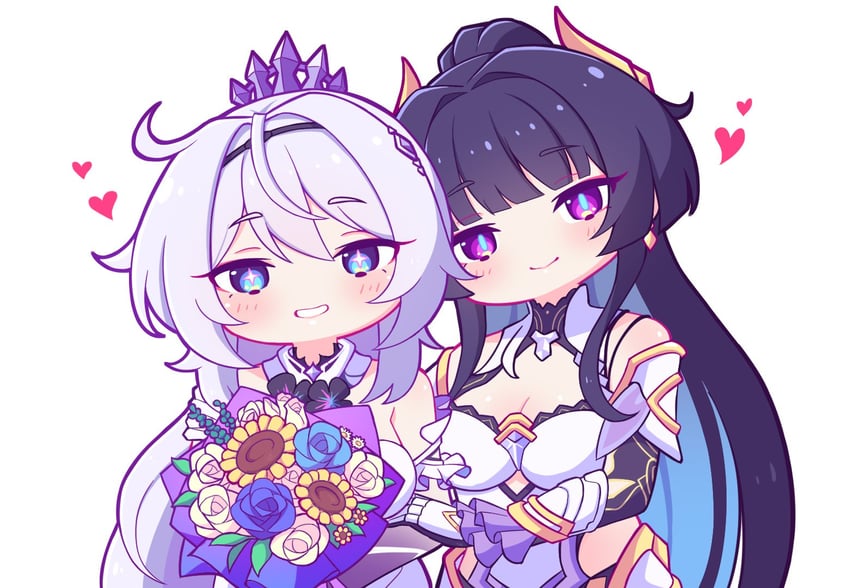 kiana kaslana and raiden mei (honkai and 1 more) drawn by aya_chan1221