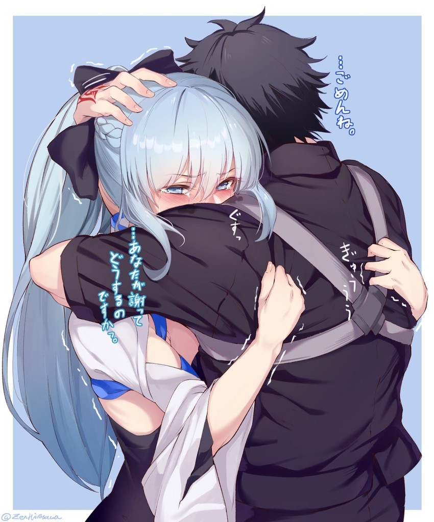 fujimaru ritsuka and morgan le fay (fate and 1 more) drawn by hirasawa_seiji
