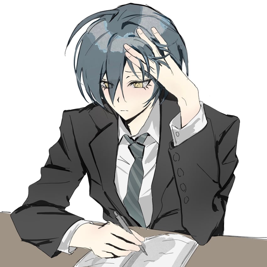 saihara shuichi (danganronpa and 1 more) drawn by xiaoxinxiaoxin