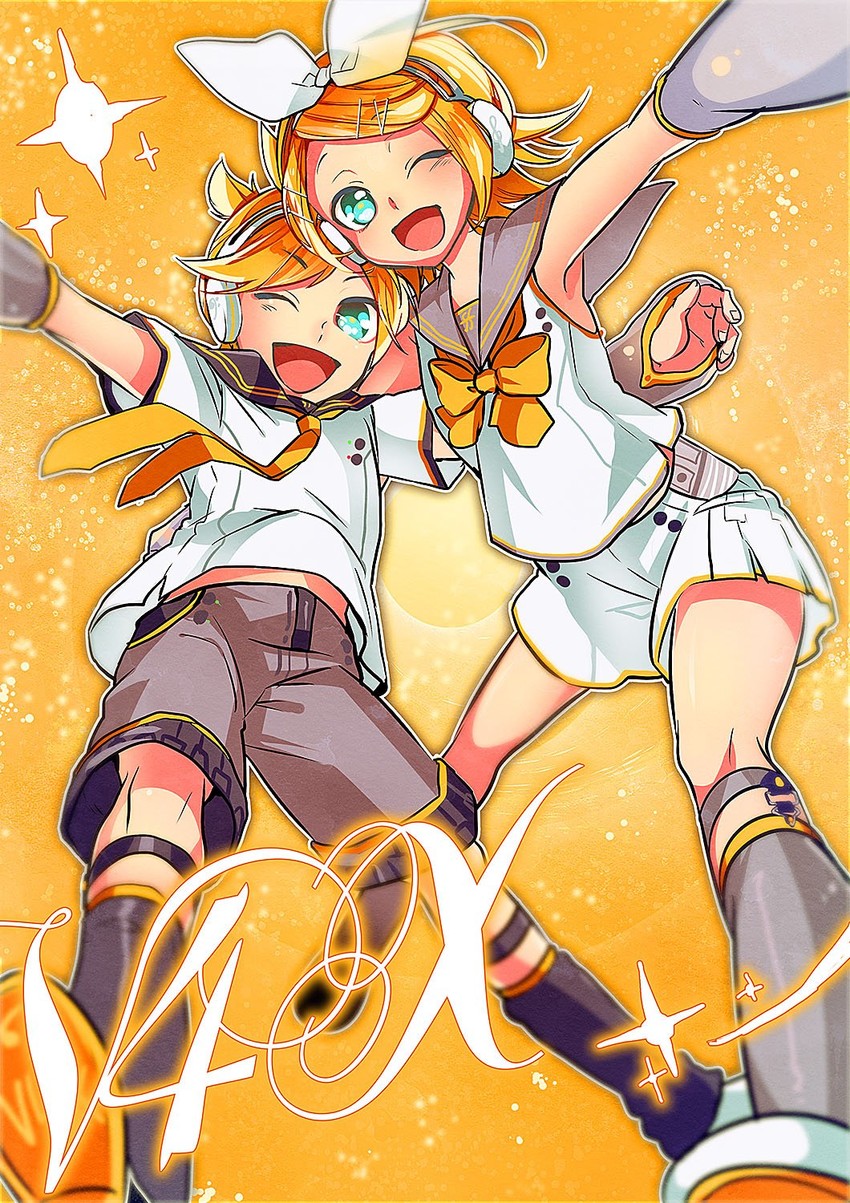 kagamine rin and kagamine len (vocaloid) drawn by ui_(rot)
