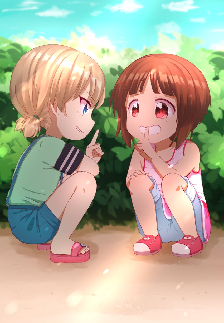 nishizumi miho and darjeeling (girls und panzer) drawn by rurikoke