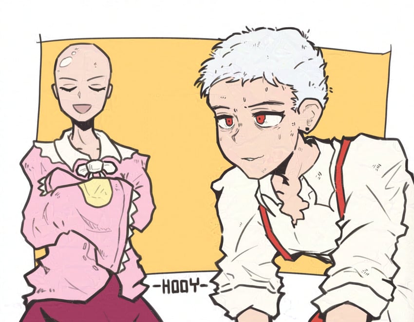 fujiwara no mokou and houraisan kaguya (touhou) drawn by hooyart