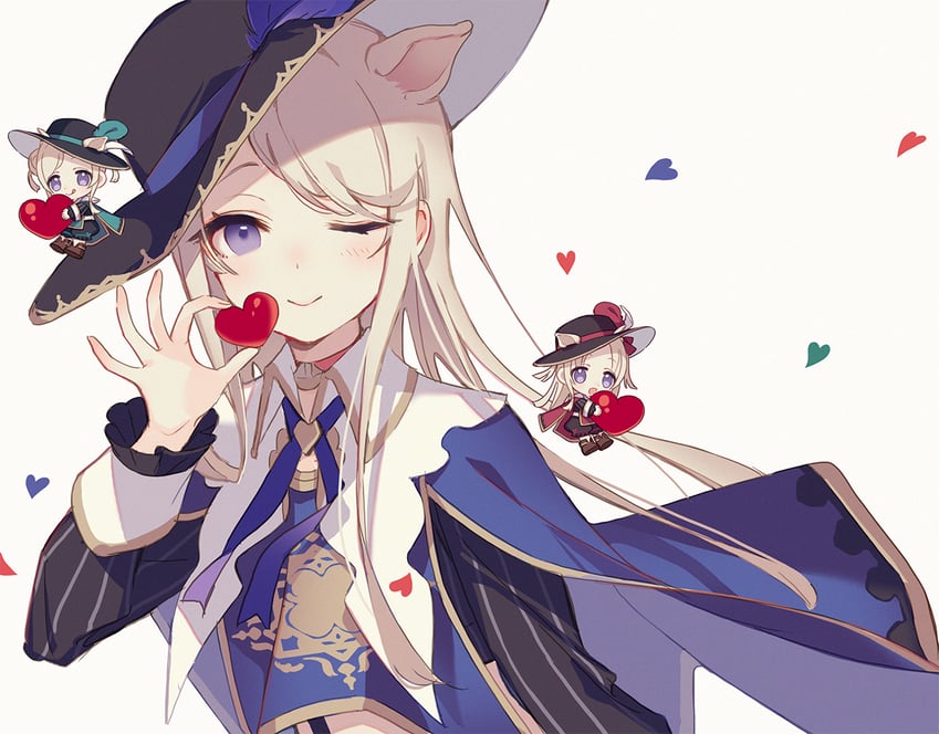 green little pig, red little pig, and blue little pig (sinoalice) drawn by kina_(446964)